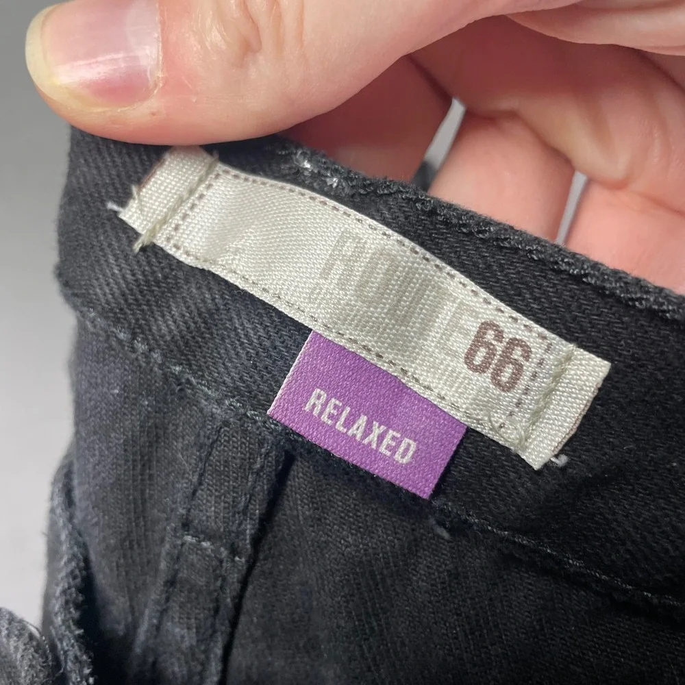 Black Relaxed Fit Jeans Mens 34x29 Straight Leg Faded Workwear Denim